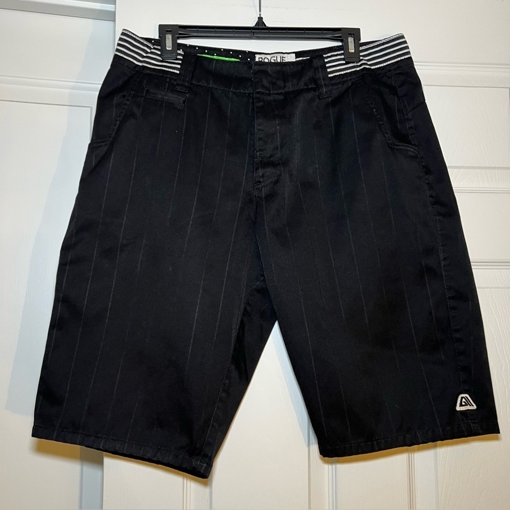 Rogue Heroes Allyance Black Gray Pin Striped Shorts